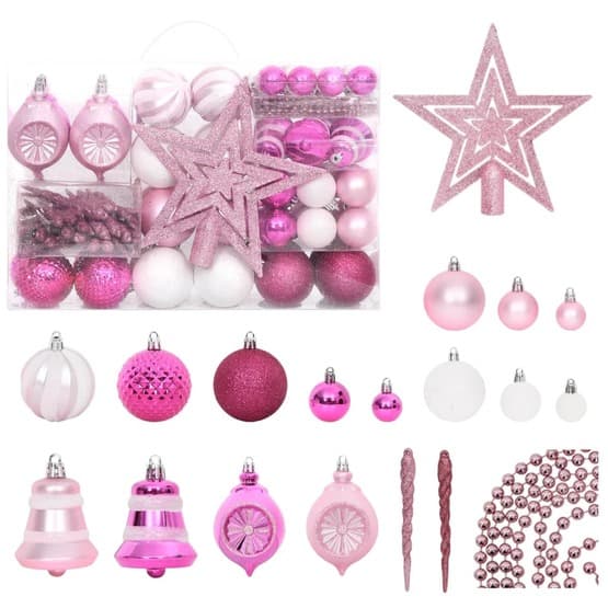 Julgranskulor 108 St Vit Och Rosa