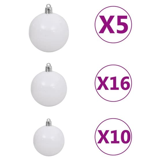 Julgranskulor Med Spira Och 300 Led 120 Delar Vit Och Grå