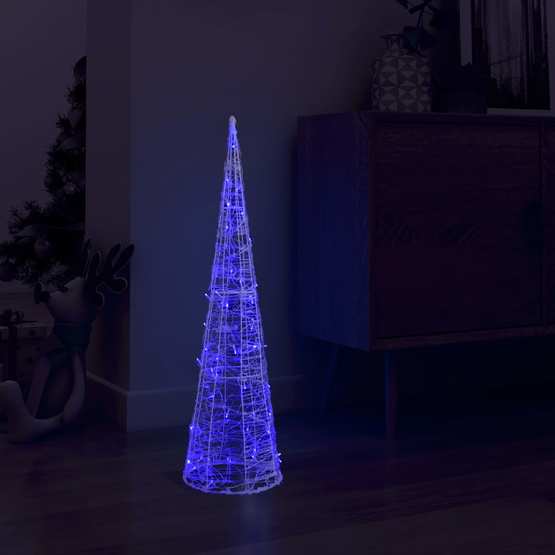 Ljuskon Led Pyramid Akryl Blå 90 Cm
