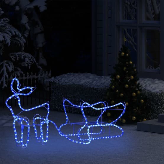 Juldekorationen Renar och Släde 252 lysdioder