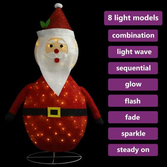 Dekorativ Jultomte Med Led Lyxigt Tyg 60 Cm