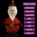 Miniatyrbild 4 av 9: Dekorativ Jultomte Med Led Lyxigt Tyg 120 Cm