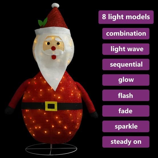 Dekorativ Jultomte Med Led Lyxigt Tyg 120 Cm