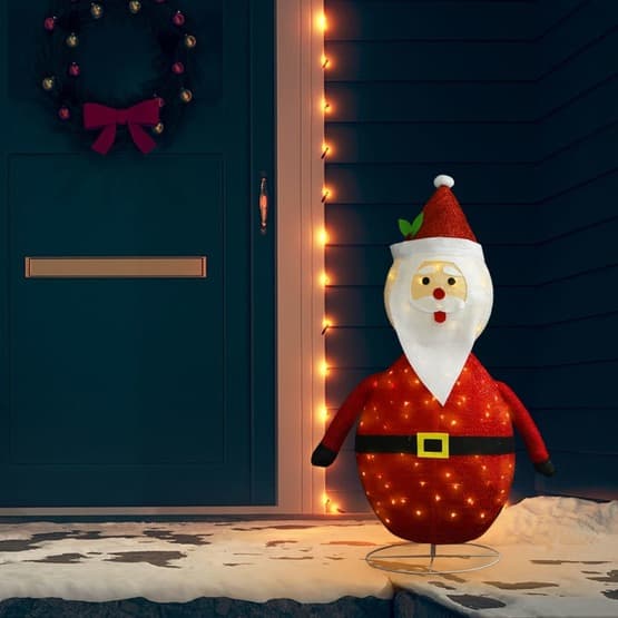 Dekorativ Jultomte Med Led Lyxigt Tyg 120 Cm