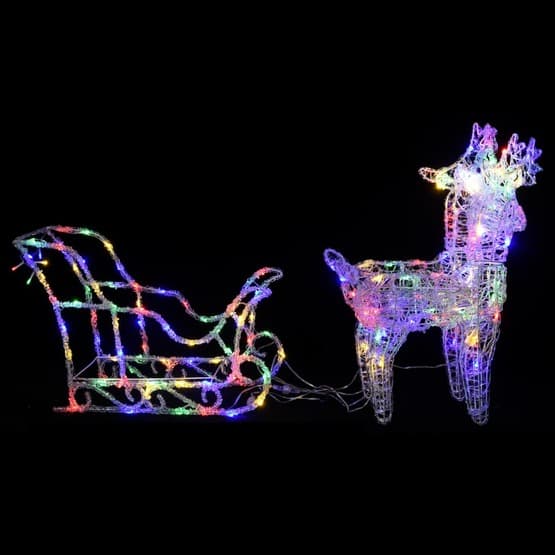 Juldekoration Renar & Släde 160 Led 130 Cm Akryl