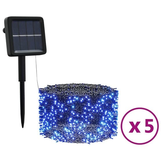 Soldriven Ljusslinga 5 St 5X200 Lysdioder Blå Inne/Ute