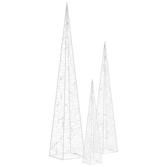 Ljuskoner Set Akryl Led Blå 30/45/60 Cm