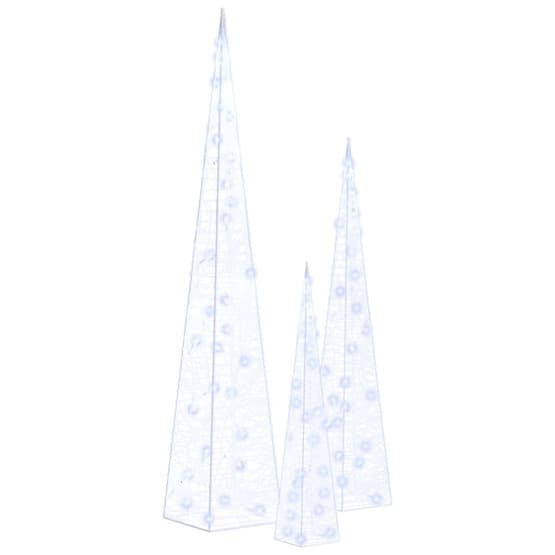 Ljuskoner Set Akryl Led Blå 30/45/60 Cm