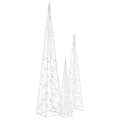 Miniatyrbild 3 av 7: Ljuskoner Led Set Akryl Kall Vit 60/90/120 Cm