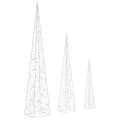 Miniatyrbild 5 av 7: Ljuskoner Led Set Akryl Kall Vit 60/90/120 Cm