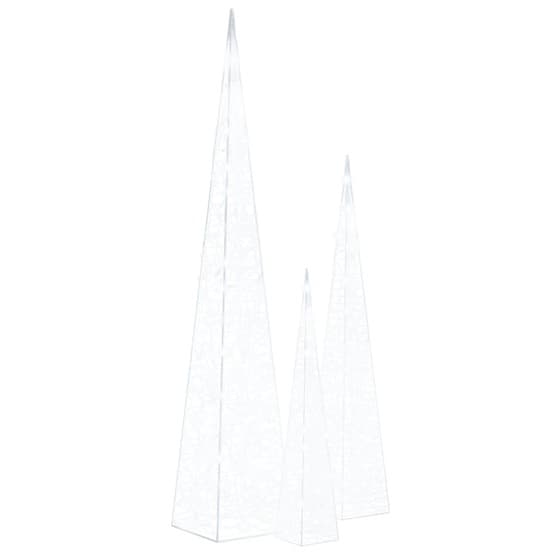 Ljuskoner Led Set Akryl Kall Vit 60/90/120 Cm
