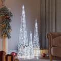 Miniatyrbild 1 av 7: Ljuskoner Led Set Akryl Kall Vit 60/90/120 Cm