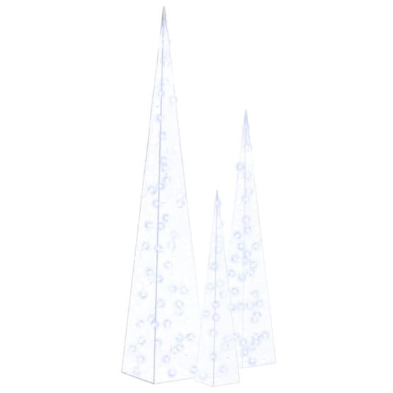 Ljuskoner Led Set Akryl Blå 60/90/120 Cm