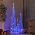 Miniatyrbild 1 av 7: Ljuskoner Led Set Akryl Blå 60/90/120 Cm