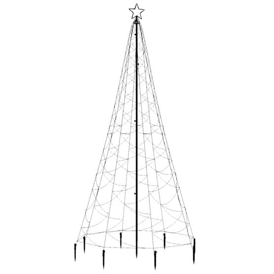 Julgran Med Metallstång 500 Led Varm Vit 3 M