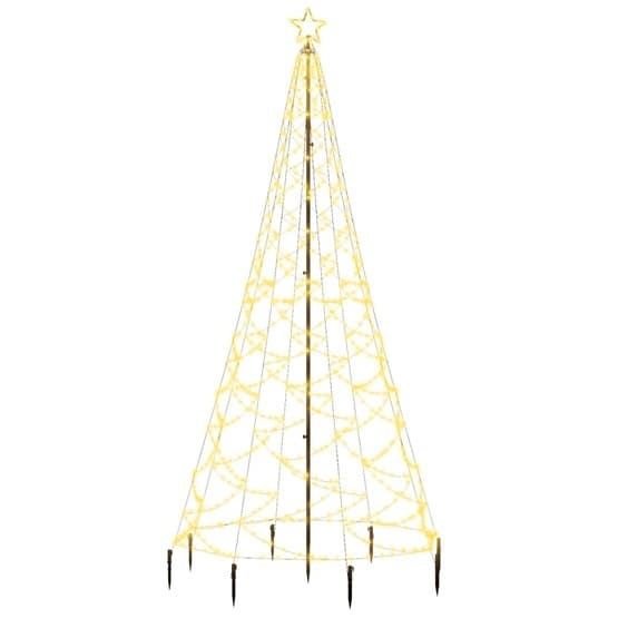 Julgran Med Metallstång 500 Led Varm Vit 3 M