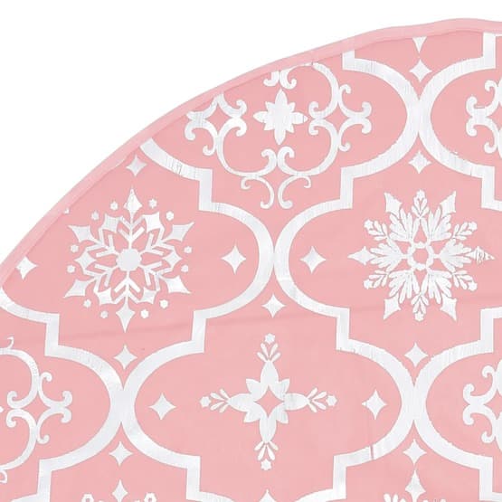 Julgranskrage Lyxig Med Rosa Strumpa Ø150 Cm Tyg