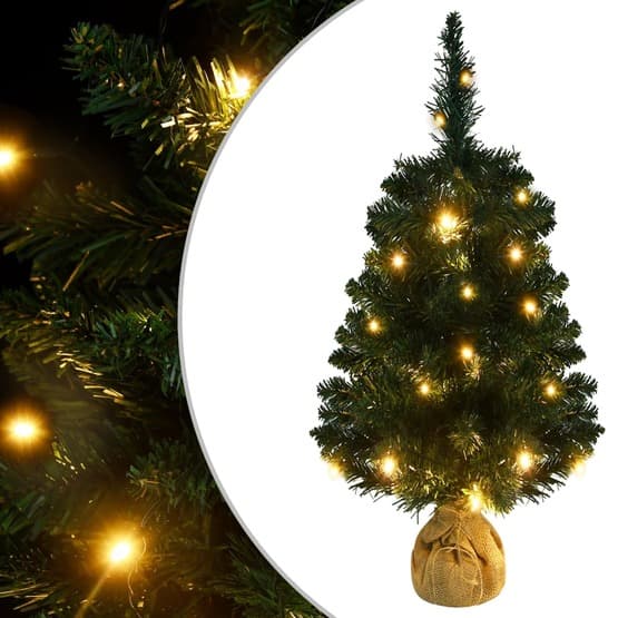 Plastgran Med Led Och Stativ Grön 90 Cm Pvc