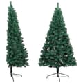 Miniatyrbild 3 av 10: Halv PlastgranGrön 120 Cm Med Led Och Julgranskulor