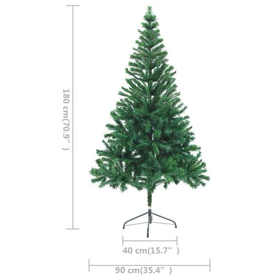 Plastgran Med 564 Grenar Led Och Julgranskulor 180 Cm