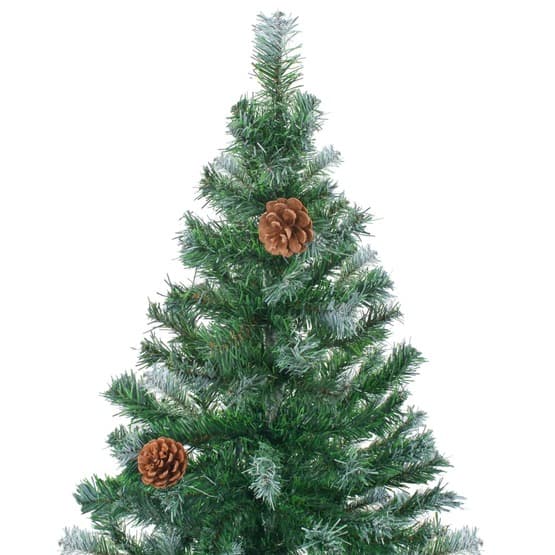 Plastgran Med Led, Julgranskulor Och Kottar 180 Cm