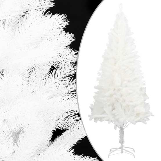 Plastgran Med Led Och Kulor 180 Cm Vit