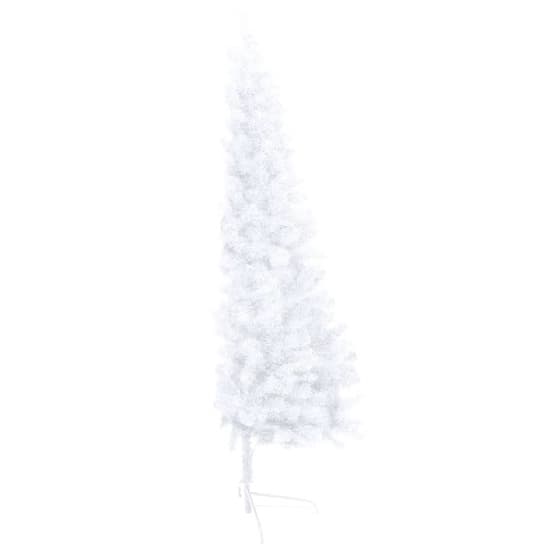 Halv Plastgran Med Led Och Julgranskulor Vit 180 Cm