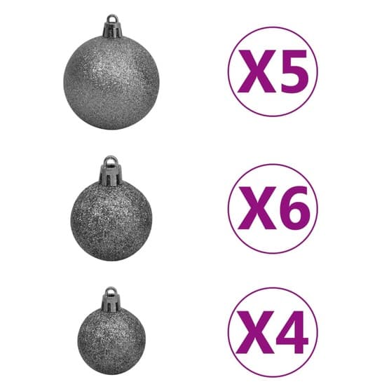 Plastgran Med Led Och Julgranskulor 380 Grenar 150 Cm