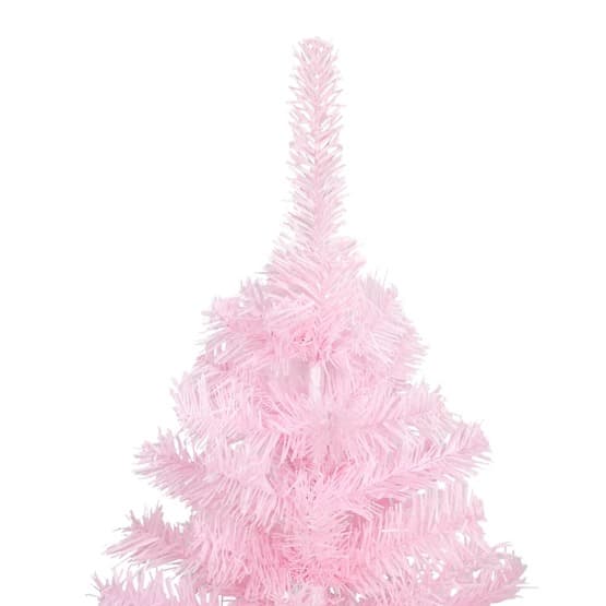 Plastgran Med Led Och Julgranskulor Rosa 210 Cm Pvc