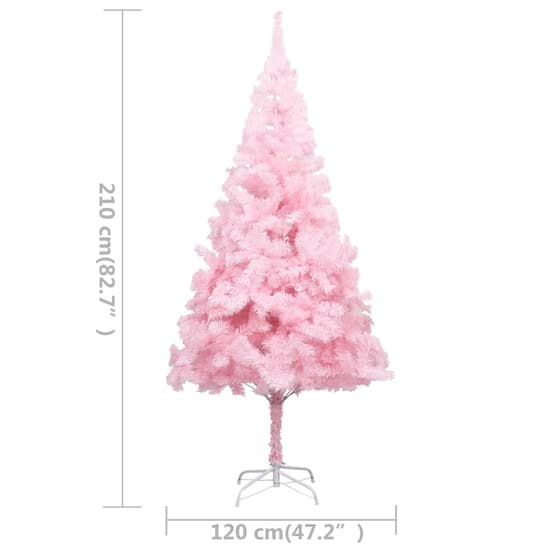 Plastgran Med Led Och Julgranskulor Rosa 210 Cm Pvc