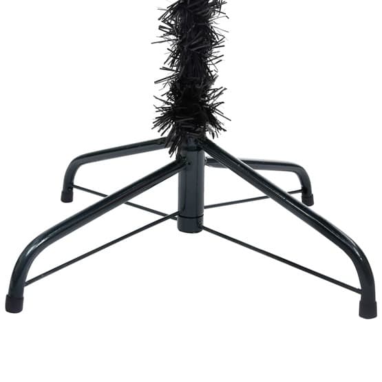 Plastgran Med Led Och Julgranskulor Svart 240 Cm Pvc