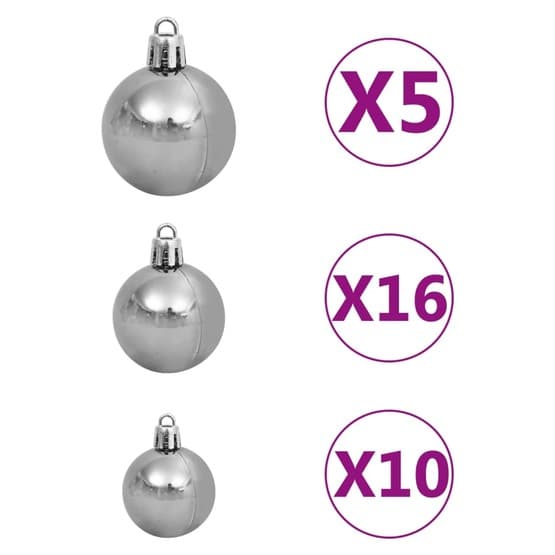 Plastgran 210 Cm Med Julgranskulor Och Led Och Kottar
