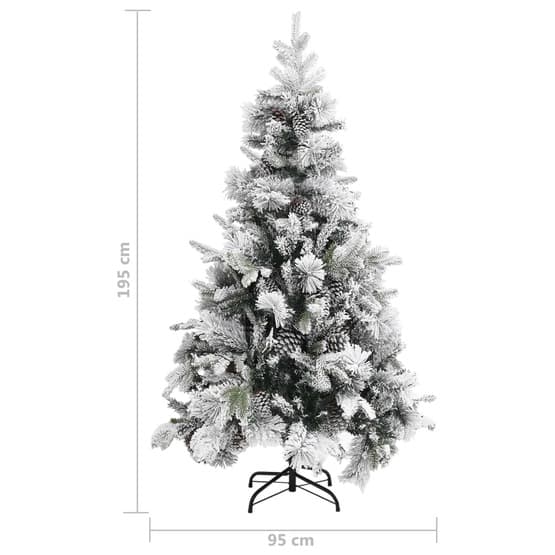 Plastgran Med Snö Och Kottar 195 Cm Pvc Och Pe