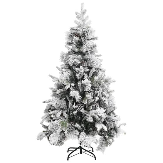 Plastgran Med Snö Och Kottar 195 Cm Pvc Och Pe