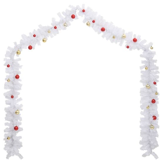 Julgirlang Med Julgranskulor Vit 5 M