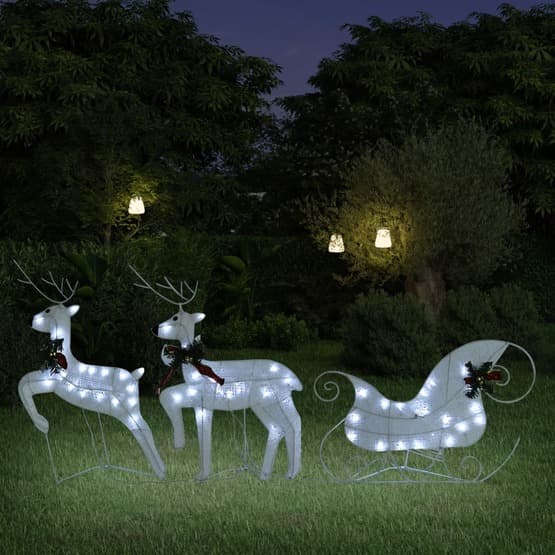 Juldekoration Ren Och Släde 60 Led Utomhus Vit