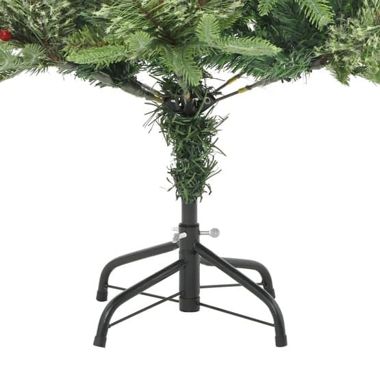 Plastgran Med Ljusslinga Och Kottar Pvc Och Pe Grön 120 Cm