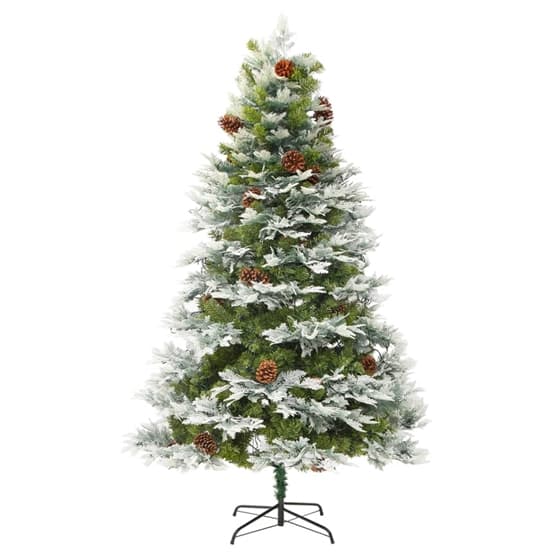 Plastgran Med Ljusslinga Och Kottar Grön 195 Cm Pvc Och Pe
