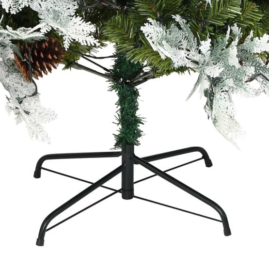 Plastgran Med Ljusslinga Och Kottar Grön 225 Cm Pvc Och Pe