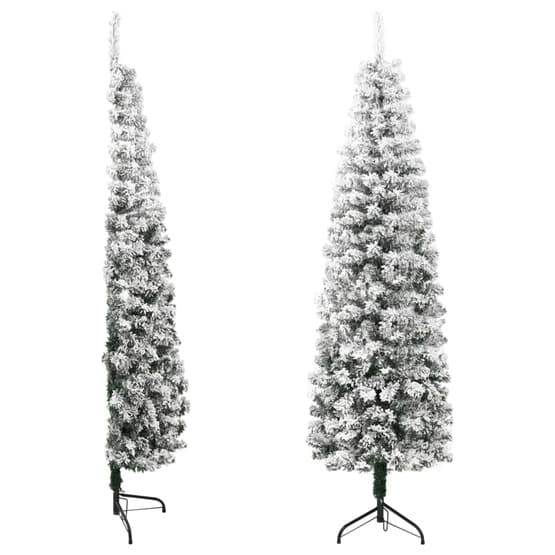 Smal Halv Plastgran Med Snö 180 Cm