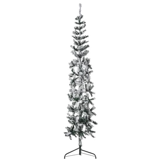 Smal Halv Plastgran Med Snö 210 Cm