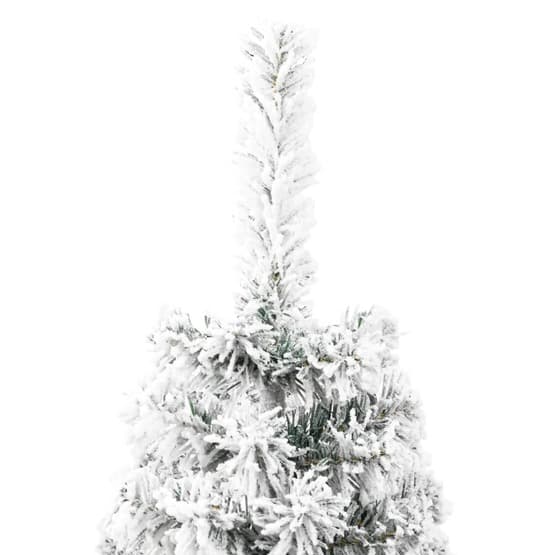 Smal Halv Plastgran Med Snö 240 Cm