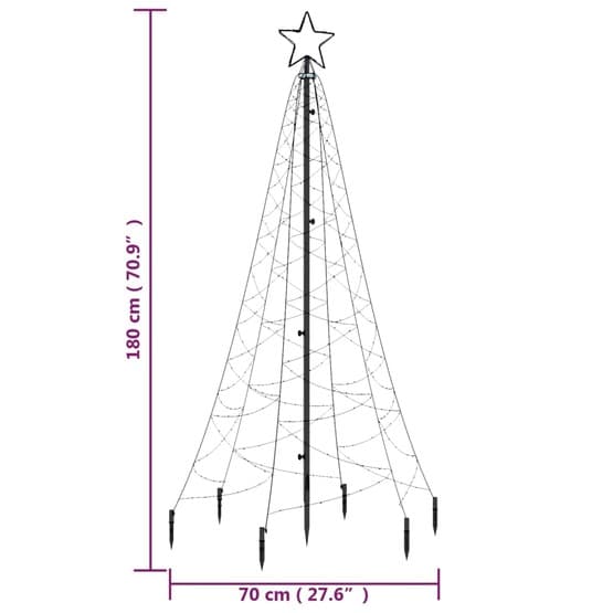 Julgran Med Markspett 200 Kallvita Lysdioder 180 Cm