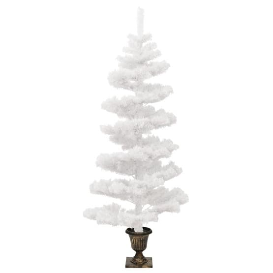 Julgran Med Kruka Slingrande Led Vit 120 Cm Pvc