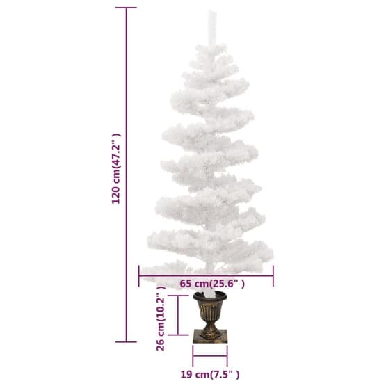 Julgran Med Kruka Slingrande Led Vit 120 Cm Pvc