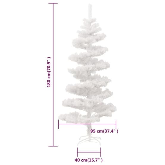 Julgran Med Fot Slingrande Led Vit 180 Cm Pvc