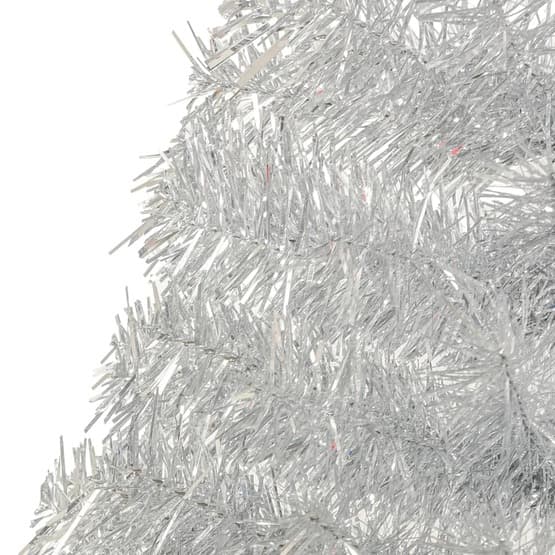 Halv Plastgran Med Stativ Silver 240 Cm Pvc