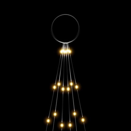 Julgran På Flaggstång Varmvit 108 Leds 180 Cm