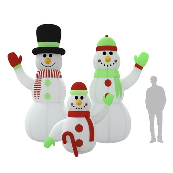 Uppblåsbara Snögubbar Med Leds 360 Cm