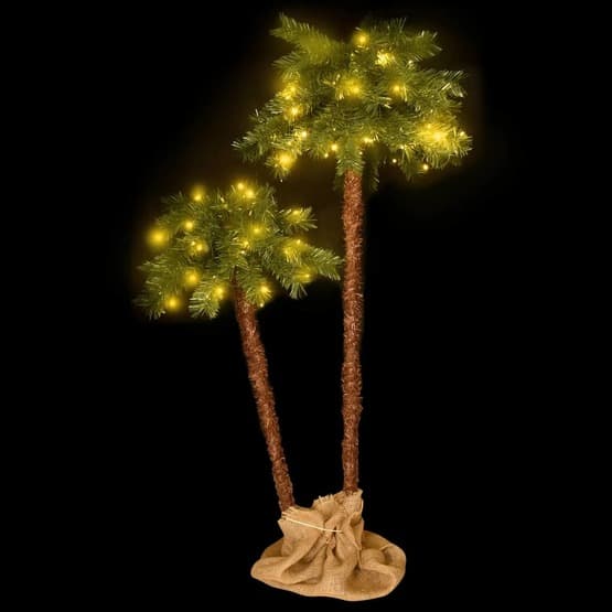 Konstpalm Dubbel Med Leds 90 CmOch150 Cm